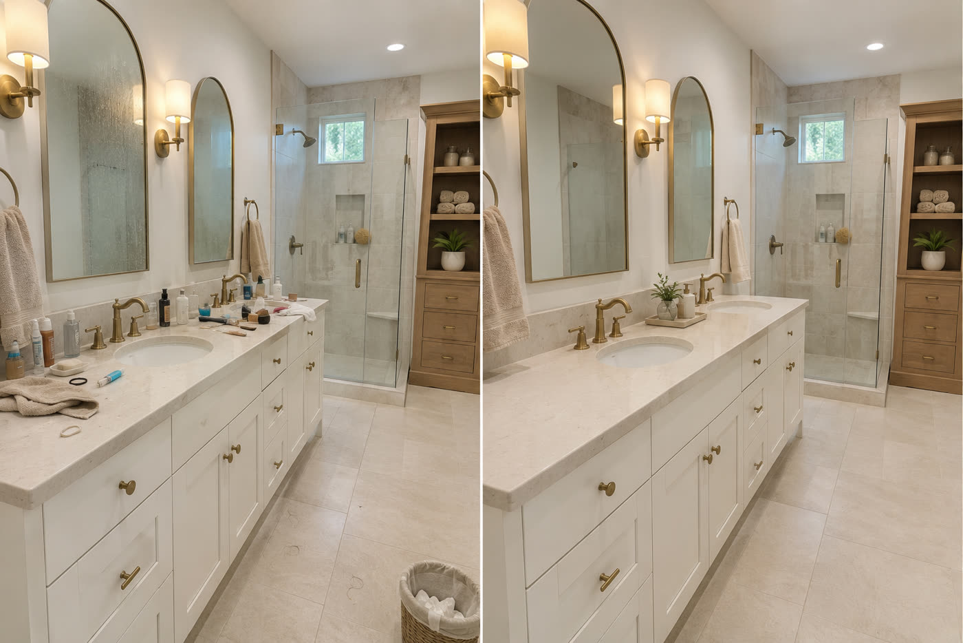 Navarro bathroom detail before and after