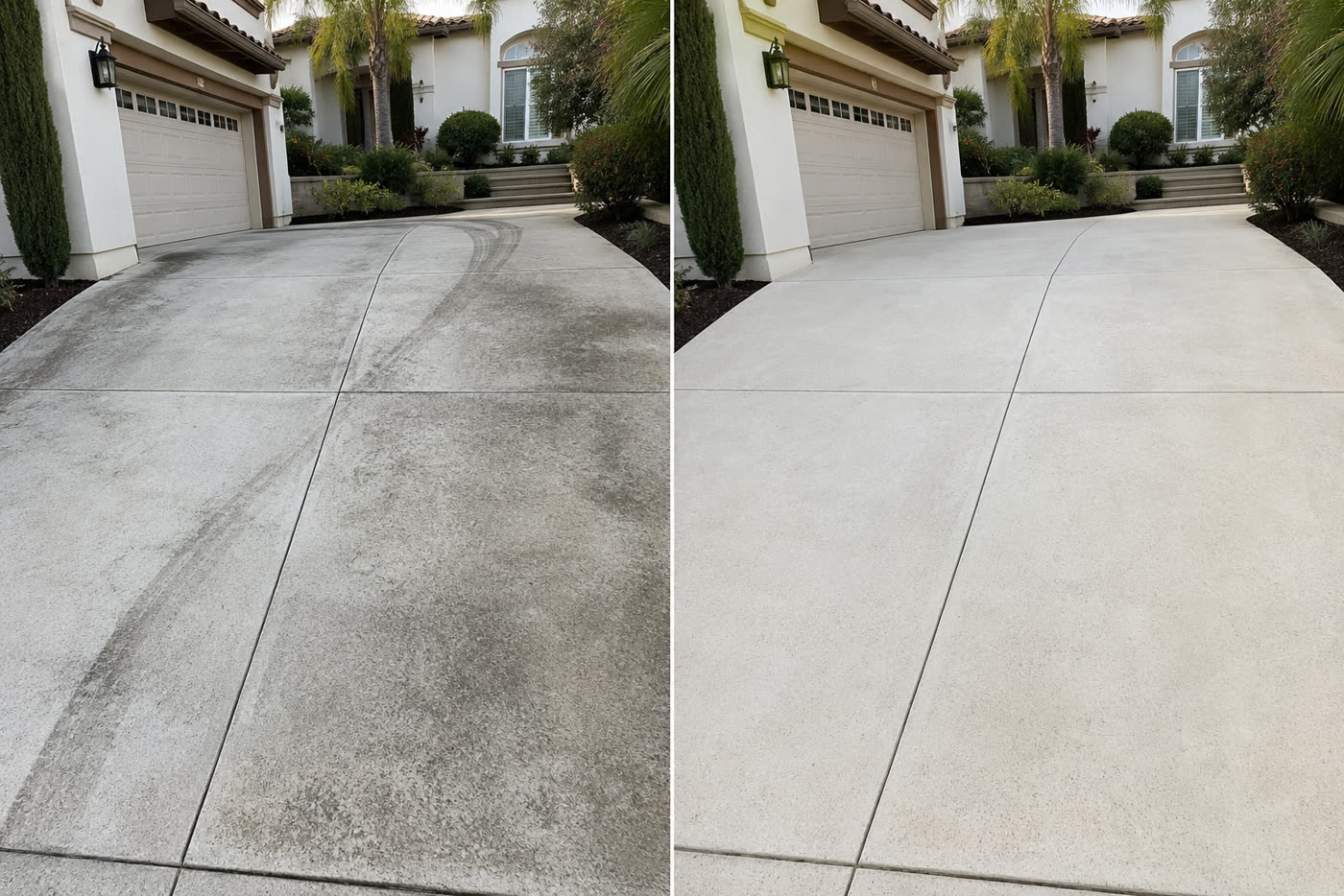 Navarro driveway cleaning before and after